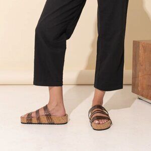 James Smith | RIMINI Slide in Smoke (size 8-9) Cork and Jelly Vinyl Sandal